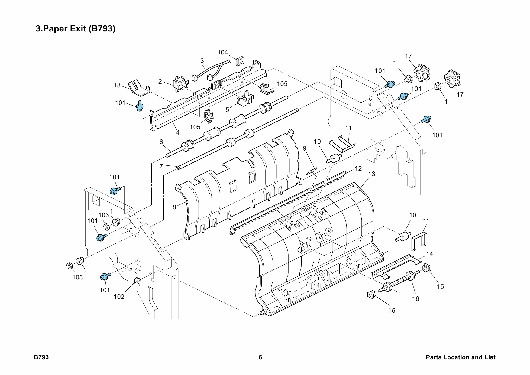 RICOH Options B793 BOOKLET-FINISHER-SR3000 Parts Catalog PDF download-3